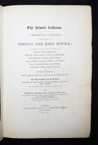 Hugo, The Bewick Collector - 1866-1868 - HOLZSCHNITTE