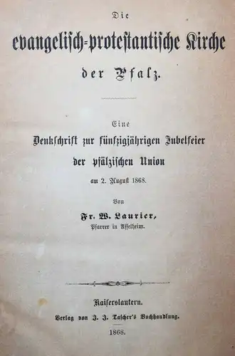 Laurier, Die evangelisch-protestantische Kirche der Pfalz - 1868