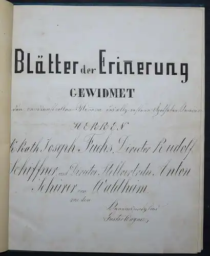 BLÄTTER DER ERIN(N)ERUNG - DEUTSCHE HANDSCHRIFT UM 1880 - APOTHEKER-VEREIN