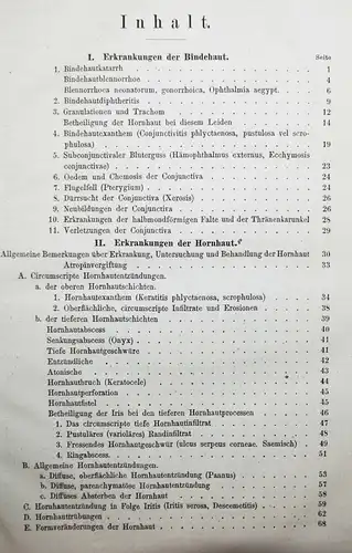 OPHTHALMOLOGIE 1858 Rheindorf, Handbuch der AUGENHEILKUNDE für praktische Ärzte