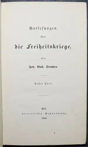 Droysen - Vorlesungen über die Freiheitskriege - Kiel 1846 - Napoleon