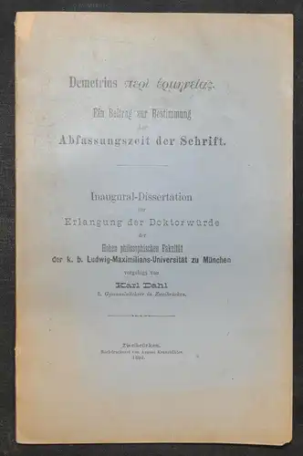 Dahl - Demetrius peri hermeneias - 1894 - Altphilologie