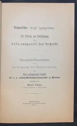 Dahl - Demetrius peri hermeneias - 1894 - Altphilologie