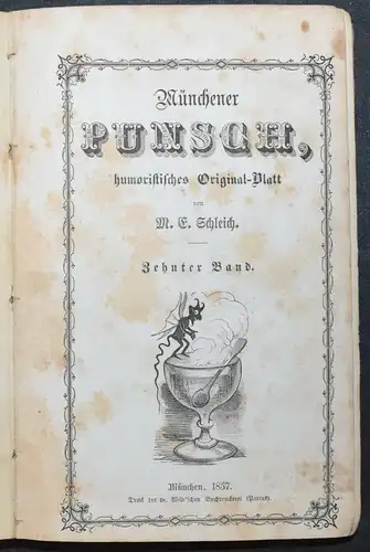 Schleich, Münchener Punsch Band 10 - 1857 - KARIKATUR - SATIRE - ZEITSCHRIFT