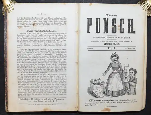 Schleich, Münchener Punsch Band 10 - 1857 - KARIKATUR - SATIRE - ZEITSCHRIFT