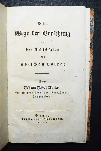 Natter, Die Wege der Vorsehung in den Schicksalen des jüdischen Volkes JUDAICA