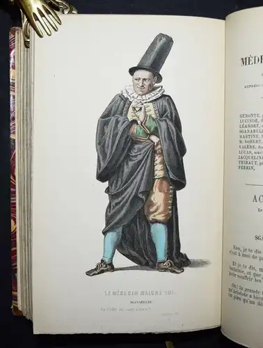 Moliere - Oeuvres completes UM 1900  ORIG.-HALB-LEDERBÄNDE - THEATERSTÜCKE