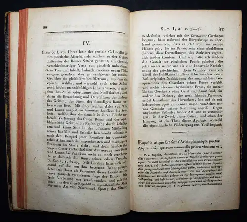 ALTPHILOLOGIE ANTIKE - HORAZ - Horatius Flaccus, Satiren - 1815