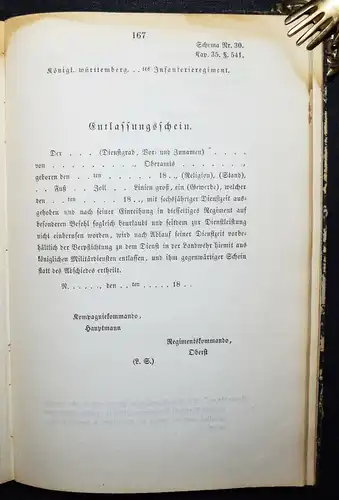 MILITARIA 1858 Schemas zum ersten Bande der allgemeine Kriegsdienstordnung -