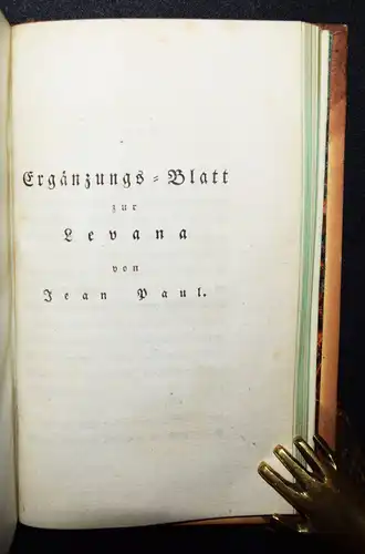 Jean Paul, Levana oder Erziehungslehre - 1807 ERSTE AUSGABE - Pädagogik