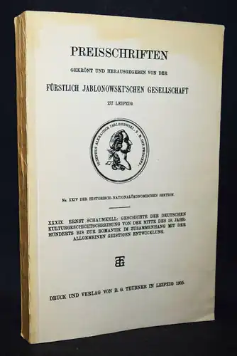 Schaumkell, Geschichte der deutschen Kulturgeschichtschreibung KULTURGESCHICHTE
