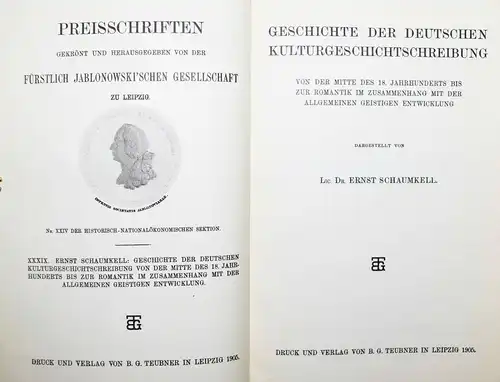 Schaumkell, Geschichte der deutschen Kulturgeschichtschreibung KULTURGESCHICHTE