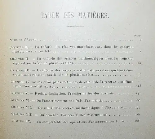 MATHEMATICS MATIMATIQUE - Galbrun, Assurances sur la vie - 1927