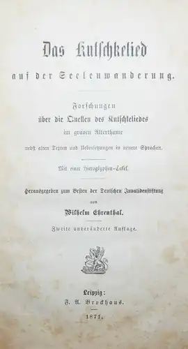 Karl May – Ehrenthal, Das Kutschkelied auf der Seelenwanderung 1871 LIEDER