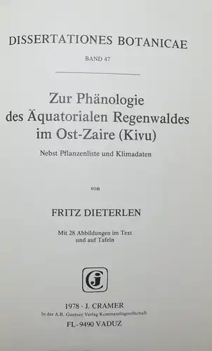 Dieterlen, Zur Phänologie des Äquatorialen Regenwaldes im Ost-Zaire