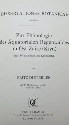 Dieterlen, Zur Phänologie des Äquatorialen Regenwaldes im Ost-Zaire