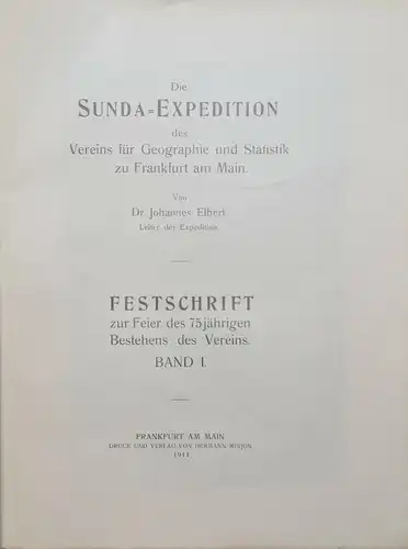 Elbert, Die Sunda-Expedition INDONESIEN - SÜDSEE EINZIGE AUSGABE 