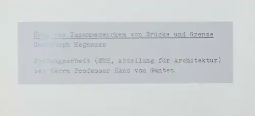 Über das Zusammenwirken von Brücke und Grenze - Hegenauer - Metapher - Metaphern