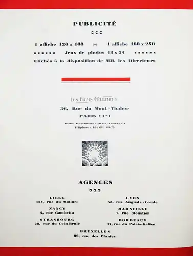 ART DECO - Georges Peclet, Amour & Carrefour - 1929 CINEMA