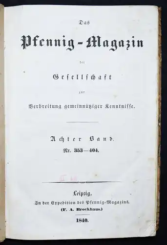 Daguerreotypie – Neueste aus der Natur- und Gewerbewissenschaft 1840 ZEITSCHRIFT