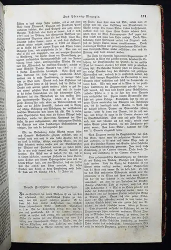 Daguerreotypie 1842 – Neueste Fortschritte...In: Das Pfennig-Magazin ZEITSCHRIFT