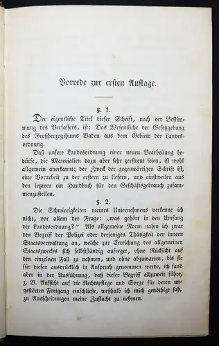 Rettig, Die Polizeigesetzgebung des Großherzogthums Baden 1853 BADEN ZIVILRECHT