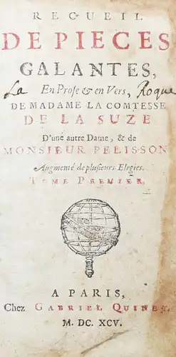 La Suze, Recueil de pieces galantes en prose et...1695 LITTERATURE BAROQUE-