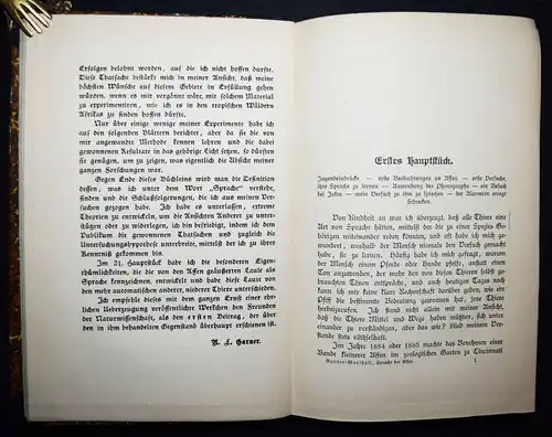 Garner, Die Sprache der Affen (The Speech of Monkeys) 1900 - TIERPSYCHOLOGIE 