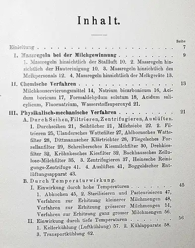 Schlampp, Die Verhinderung der Milchverderbnis 1906 MILCH CHEMIE BAKTERIEN