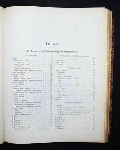 Wolff, Aschen-Analysen - 1871 - Erste Ausgabe SELTEN CHEMIE AGRARCHEMIE