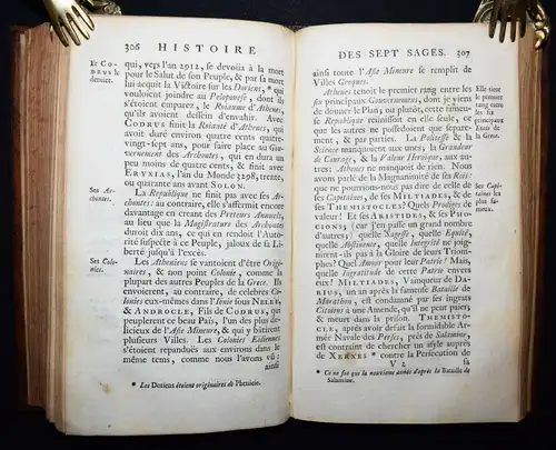 Larrey, Histoire des sept sages 1713  SELTENE ERSTE AUSGABE SCHÖNER BAROCK-LEDER