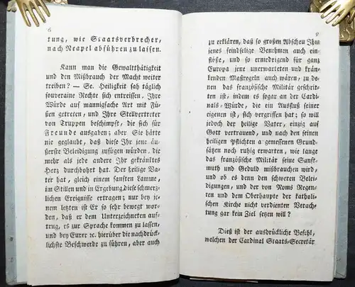 HORMAYR, CORRESPONDENZ ZWISCHEN DEM RÖMISCHEN UND FRANZÖSISCH-KAIS.1808 NAPOLEON