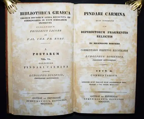 Pindarus. Pindari carmina - 1830 - ERSTE AUSGABE Altphilologie · Antike