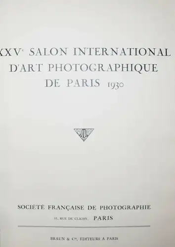 Albin-Guillot, XXVe Salon International d″Art Photographique 1930 - SELTEN