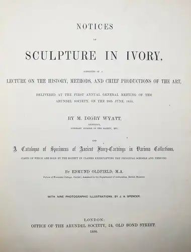 Wyatt, Notices of sculpture in ivory 1856 KUNSTGESCHICHTE MITTELALTER SKULPTUREN