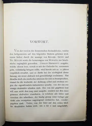 Kölbing, La chanson de Roland. Abdruck der Venetianer Handschrift IV ROLANDSLIED