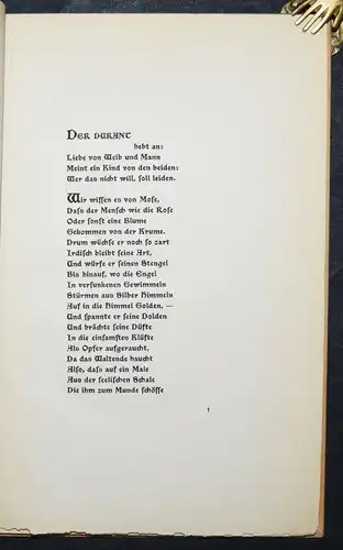 Borchardt, Der Durant - 1920 NUMMERIERT Eines von 635 Exemplaren - Lyrik