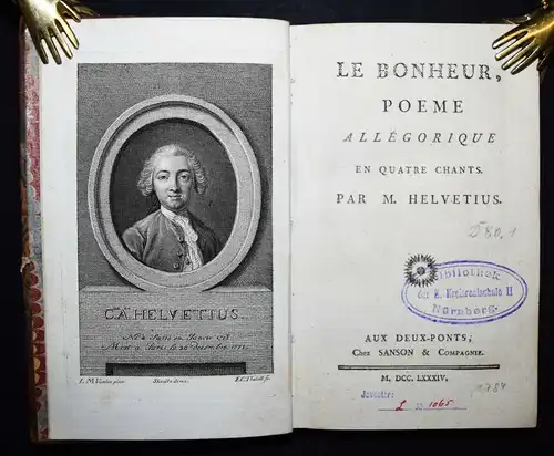 Helvetius. Le bonheur. Zweibrücken 1784