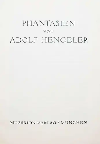 Adolf Hengeler - Phantasien - 1923 - Nummeriert - Jugendstil - Groteske Kunst