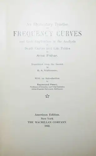 PHYSICS - Fisher, elementary treatise on frequency curves RARE FIRST EDITION