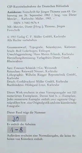 THIMME, ANTIDORON KARLSRUHE ERHARDT GLÖCKLER KLUMBIES SCHANZ SHAPIRO LECHTAPE 