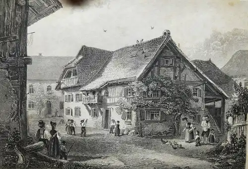 TRACHTEN Huhn, Universal-Lexikon vom Großherzogthum Baden Karlsruhe 1843 BADENIA