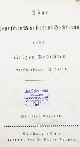 LAHR - Sommerlatt, Zuge teutschen Muthes und Hochsinns - 1821 - BADENIA - BADEN