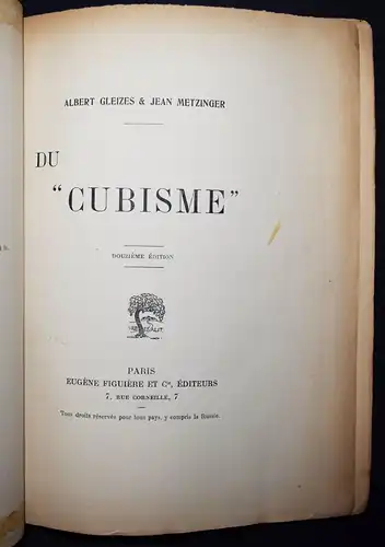 Gleizes & Metzinger, Du „Cubisme“ - 1912 -  KUBISMUS - CUBISM - Picasso