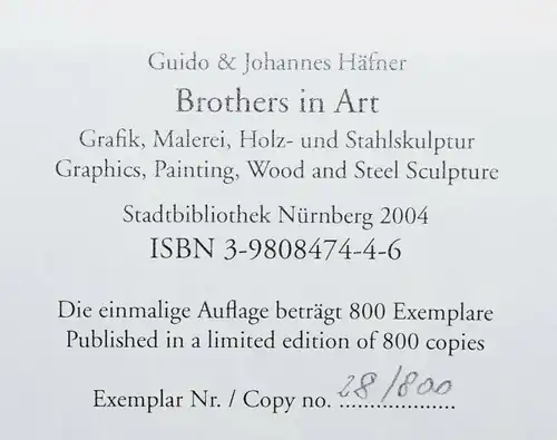 Häfner, Brothers in art SIGNIERT NUMMERIERT Eines von 800 Ex. ORIG.-LINOLSCHNITT