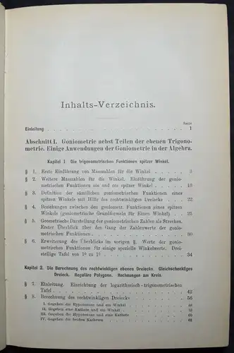 Hammer, Lehrbuch der ebenen und sphärischen Trigonometrie - 1897 MATHEMATIK