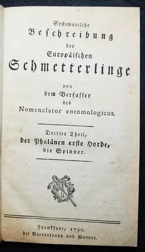 Borkhausen - SCHMETTERLINGE 1790 - ENTOMOLOGIE INSEKTEN ZOOLOGIE 
