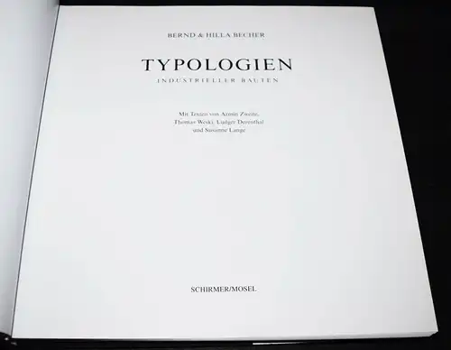 Becher, Typologien - Schirmer-Mosel ERSTE AUSGABE INDUSTRIEFOTOGRAFIE 