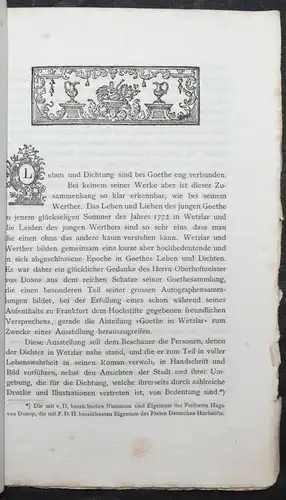 Goethe – Katalog der Werther-Ausstellung 1892