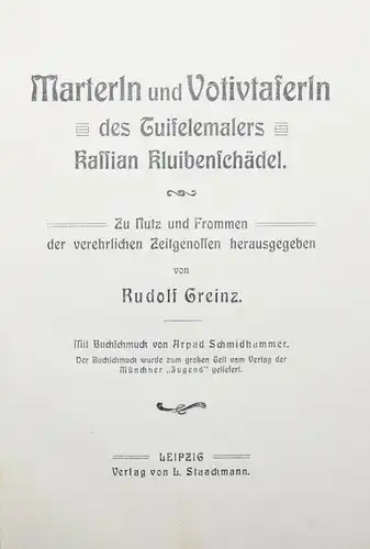 Jugendstil - Greinz - Marterln und Votivtaferln - 1905 - Arpad Schmidhammer